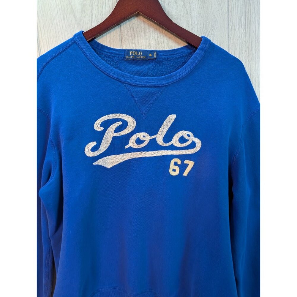 Polo Ralph Lauren Crewneck Sweatshirt Pullover Polo 67 Blue Size XL - Picture 2 of 6